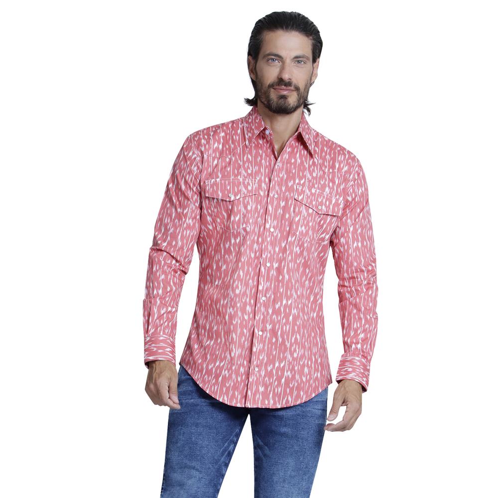 Foto 2 pulgar | Camisa Vaquera Wrangler Regular Fit Manga Larga 958 color Rojo para Hombre