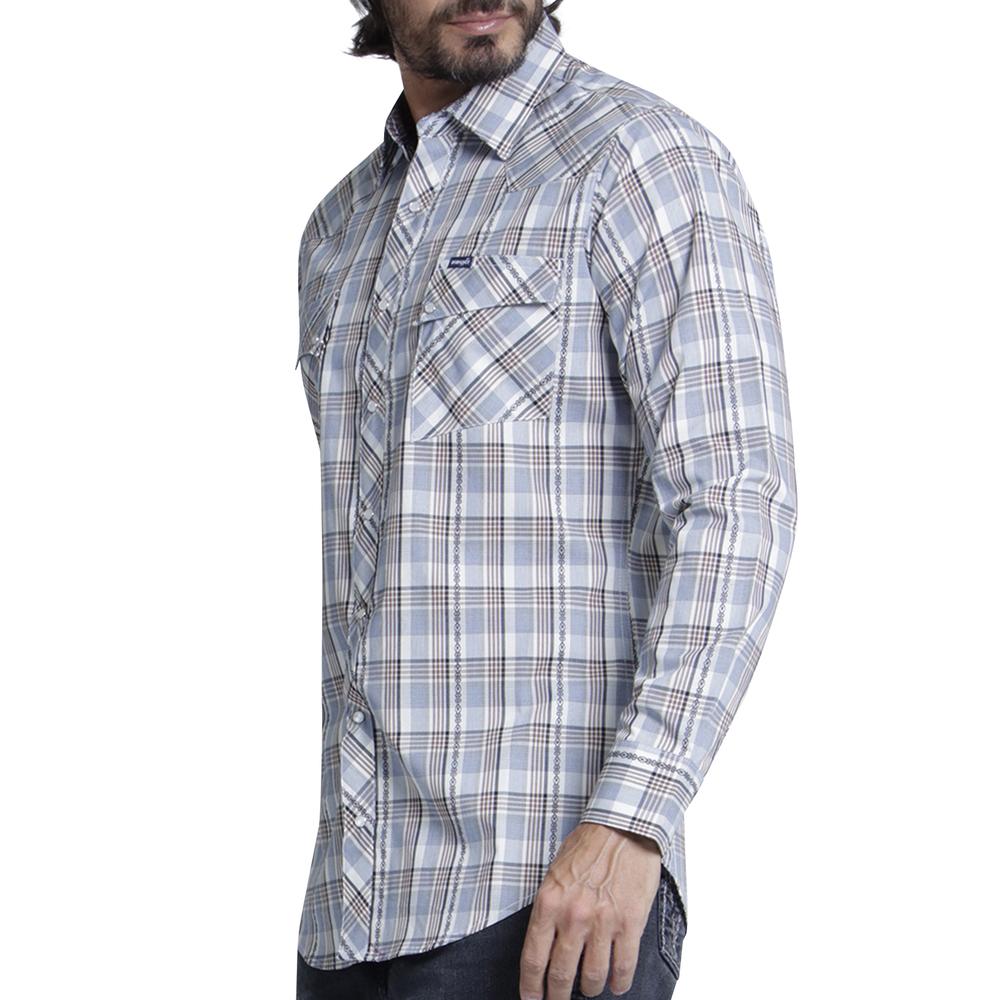 Foto 5 | Camisa Vaquera Wrangler Slim Fit Manga Larga 956 color Marrón para Hombre