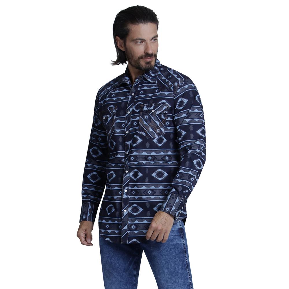 Foto 2 pulgar | Camisa Vaquera Wrangler Regular Fit Manga Larga 930 color Azul para Hombre