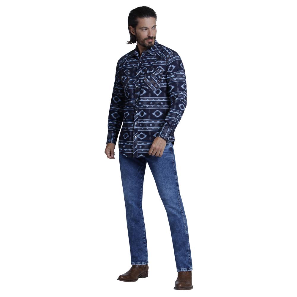 Foto 5 pulgar | Camisa Vaquera Wrangler Regular Fit Manga Larga 930 color Azul para Hombre