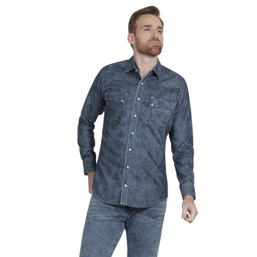 Foto 2 pulgar | Camisa Vaquera Wrangler Slim Fit 944 color Azul para Hombre