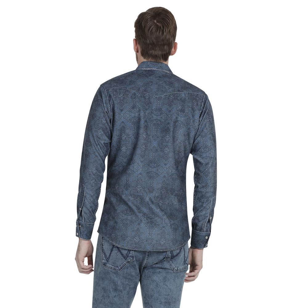 Foto 4 pulgar | Camisa Vaquera Wrangler Slim Fit 944 color Azul para Hombre