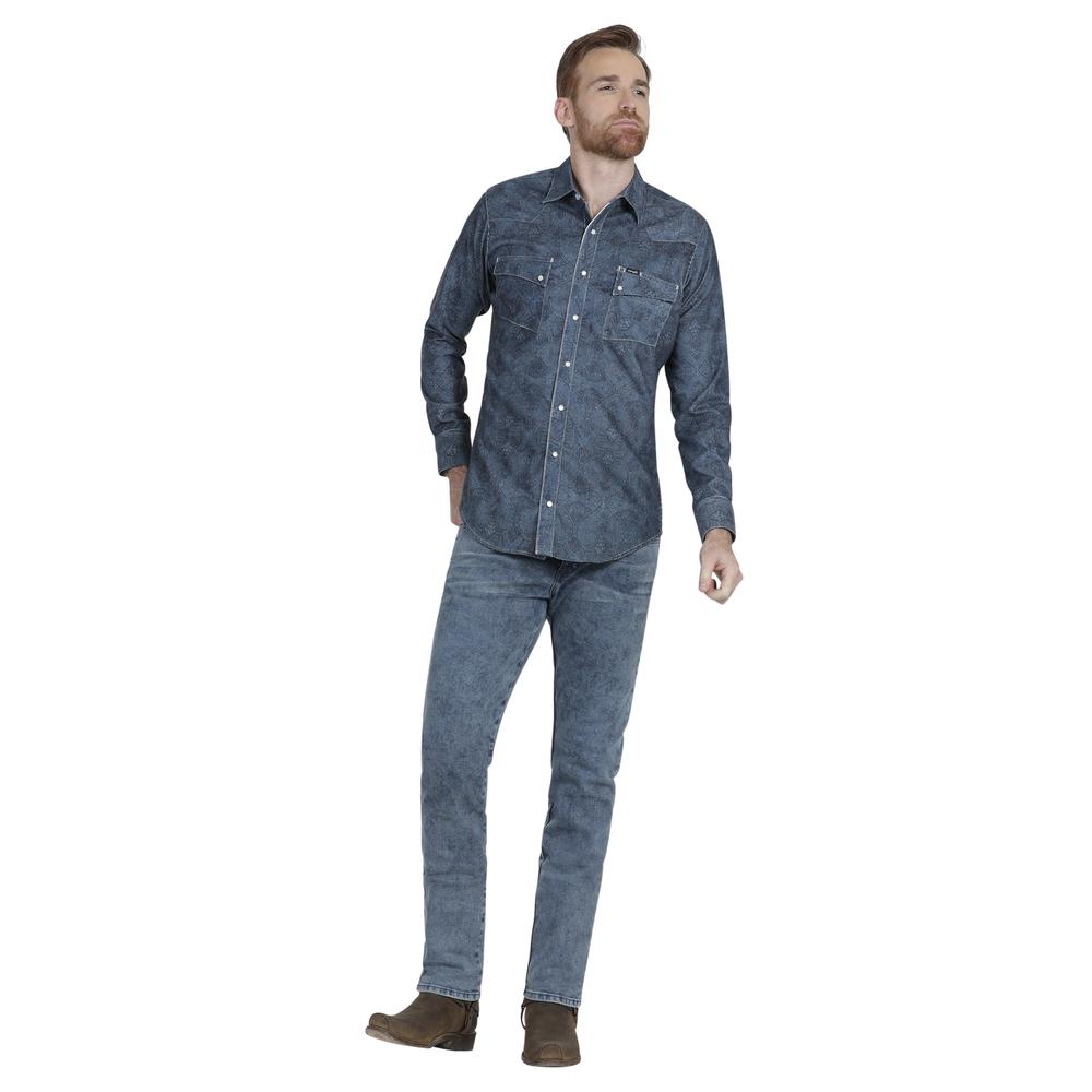 Foto 5 pulgar | Camisa Vaquera Wrangler Slim Fit 944 color Azul para Hombre