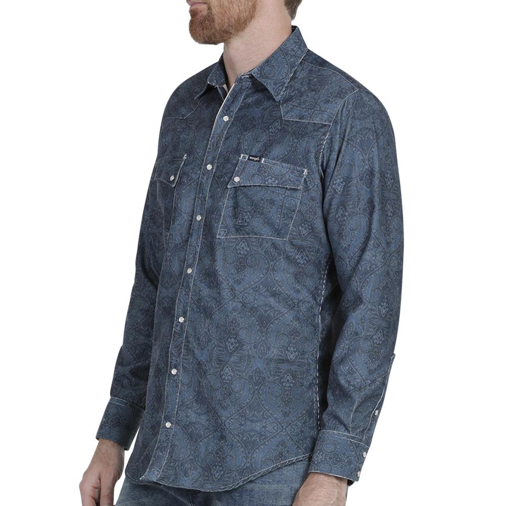 Foto 6 pulgar | Camisa Vaquera Wrangler Slim Fit 944 color Azul para Hombre