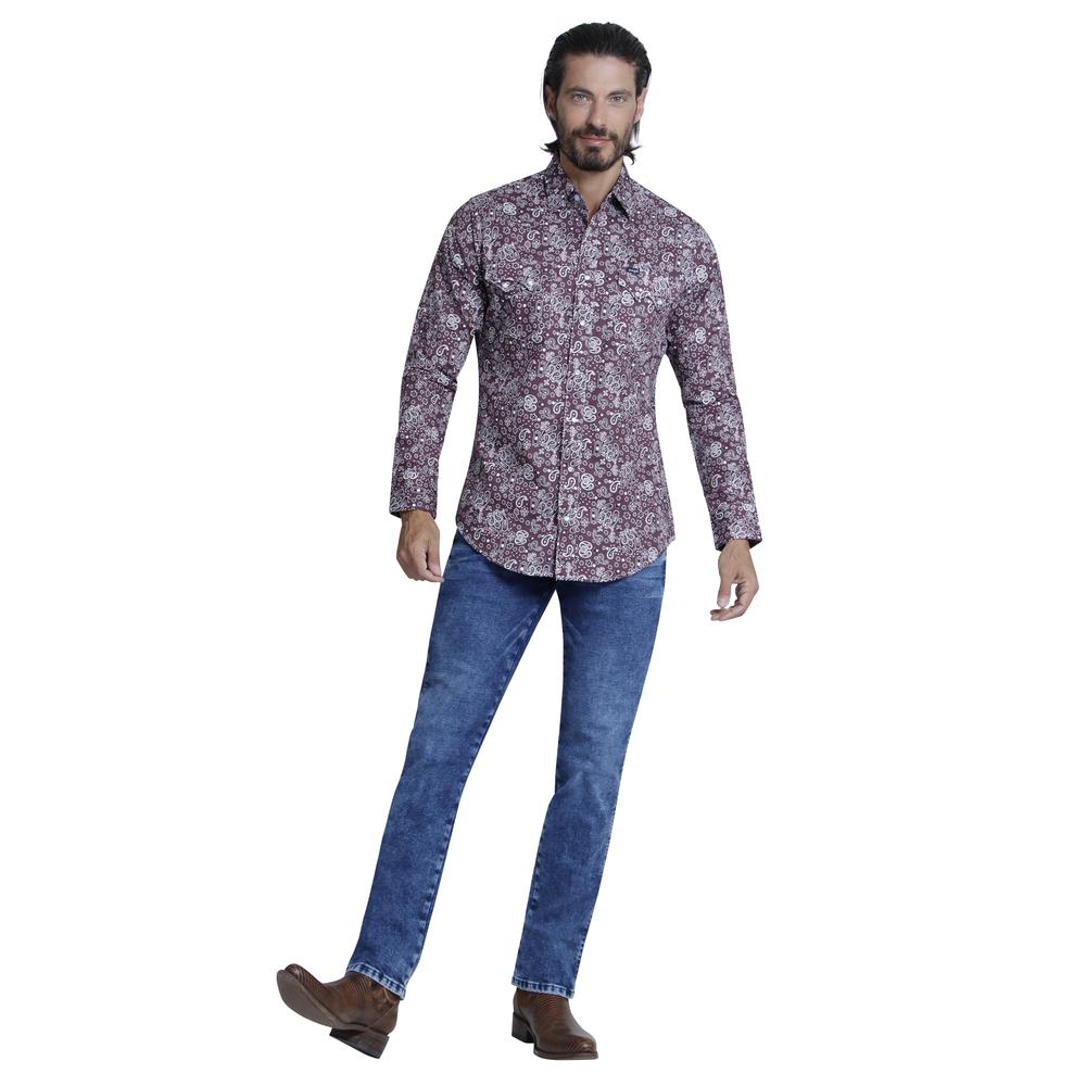 Foto 5 pulgar | Camisa Vaquera Wrangler Slim Fit color Marrón Manga Larga para Hombre