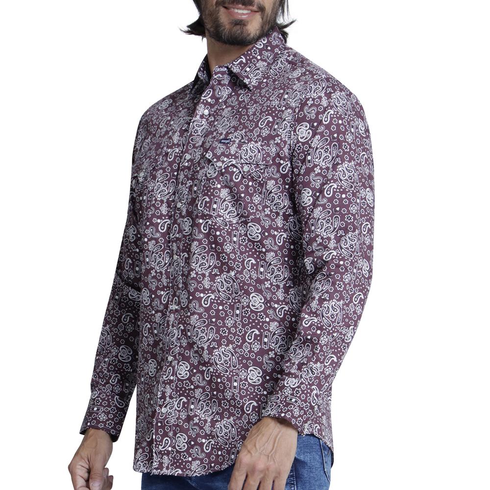 Foto 6 pulgar | Camisa Vaquera Wrangler Slim Fit color Marrón Manga Larga para Hombre