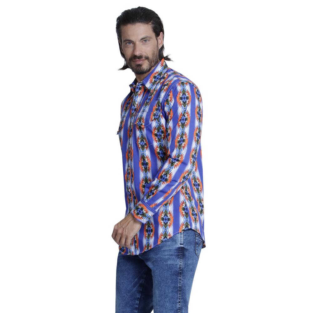 Foto 2 | Camisa Vaquera Wrangler Regular Fit Manga Larga 959 color Azul para Hombre