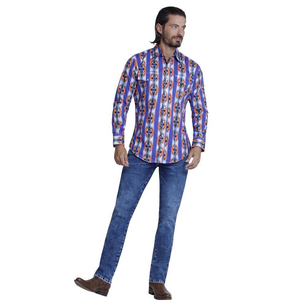 Foto 5 pulgar | Camisa Vaquera Wrangler Regular Fit Manga Larga 959 color Azul para Hombre