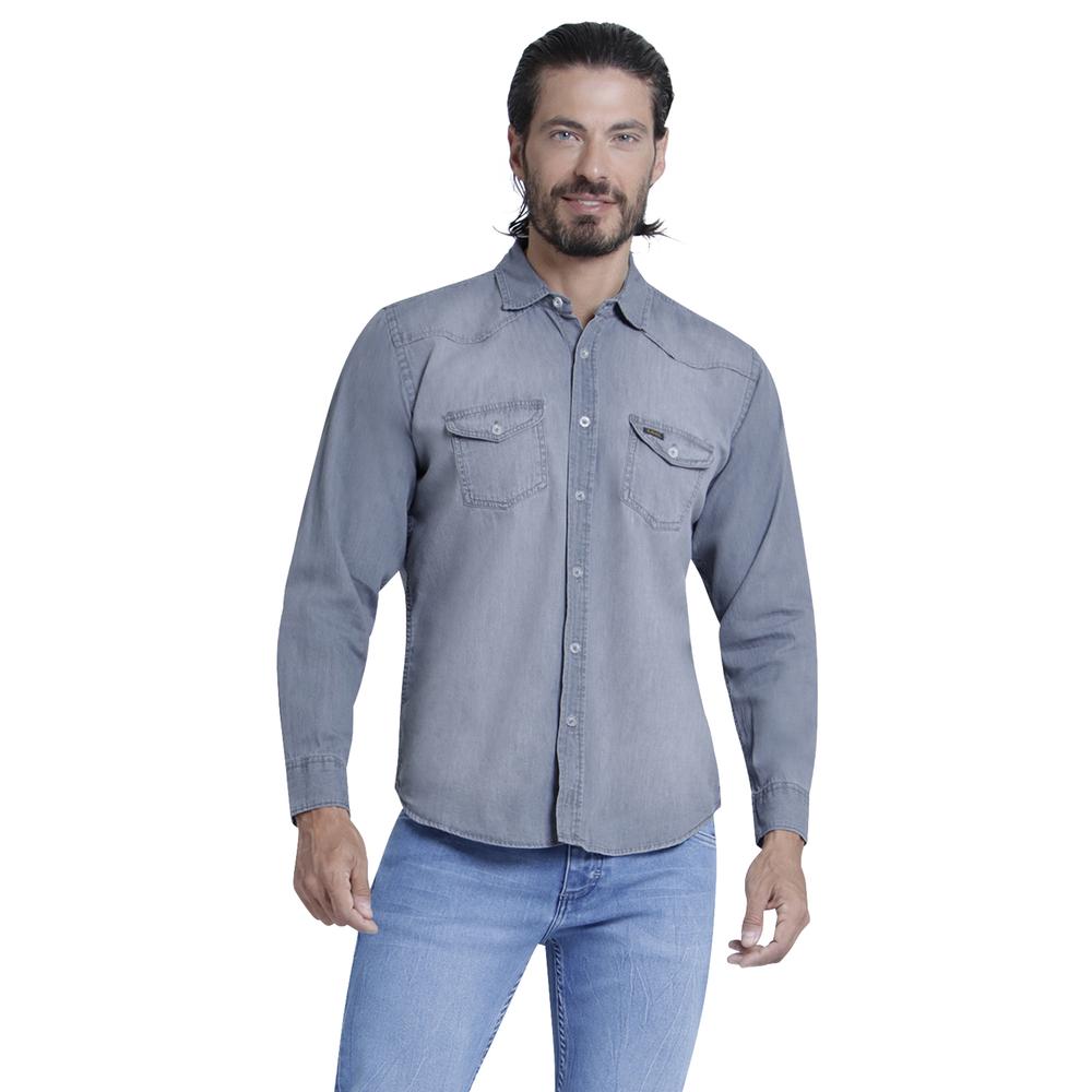 Foto 2 pulgar | Camisa Casual para Hombre Lee Slim Fit Manga Larga M01 color Gris