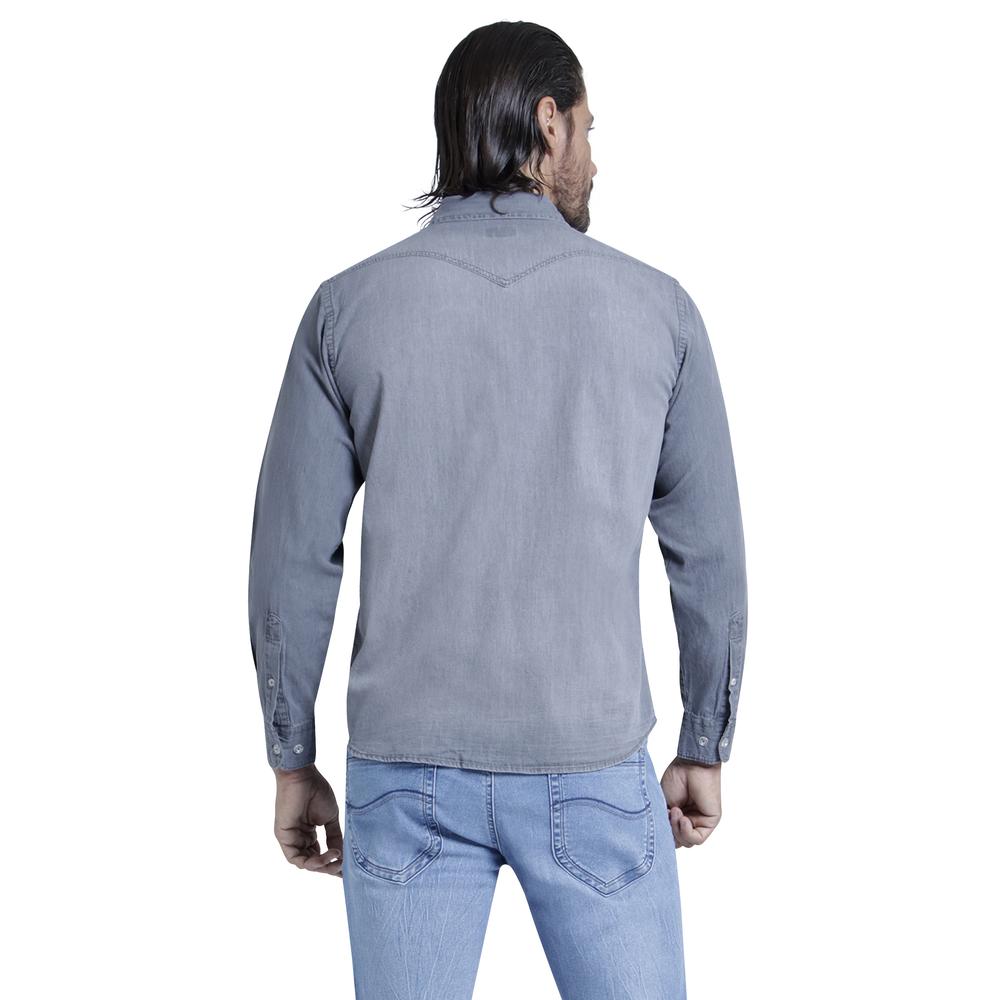 Foto 4 pulgar | Camisa Casual para Hombre Lee Slim Fit Manga Larga M01 color Gris