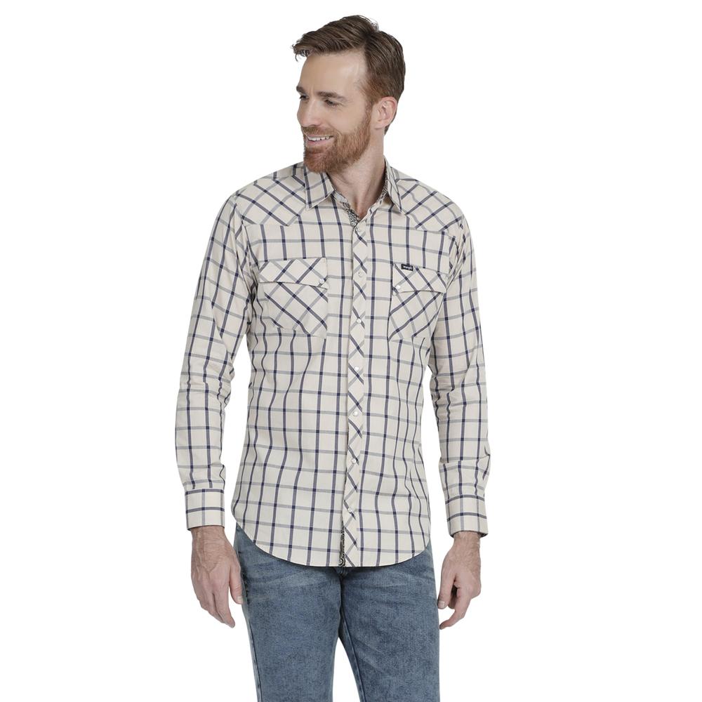 Foto 2 pulgar | Camisa Vaquera Wrangler Slim Fit color Beige para Hombre