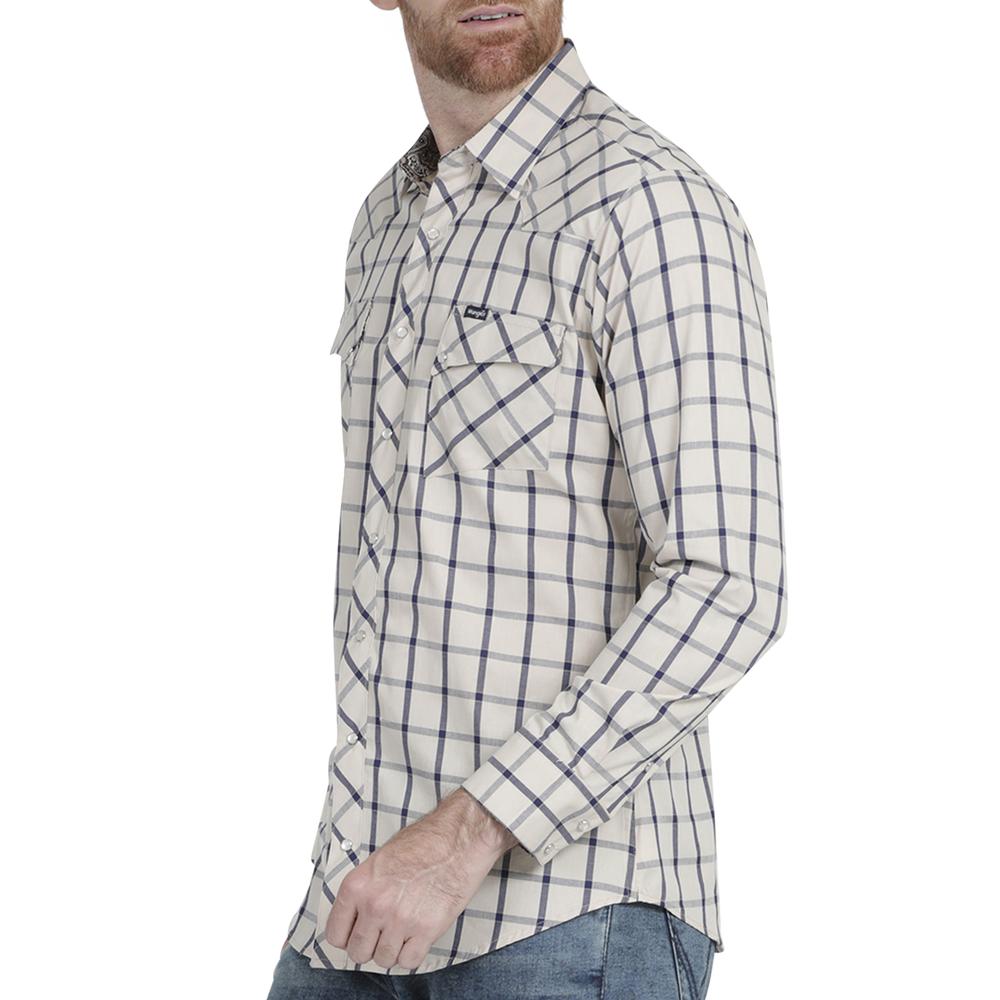 Foto 6 pulgar | Camisa Vaquera Wrangler Slim Fit color Beige para Hombre