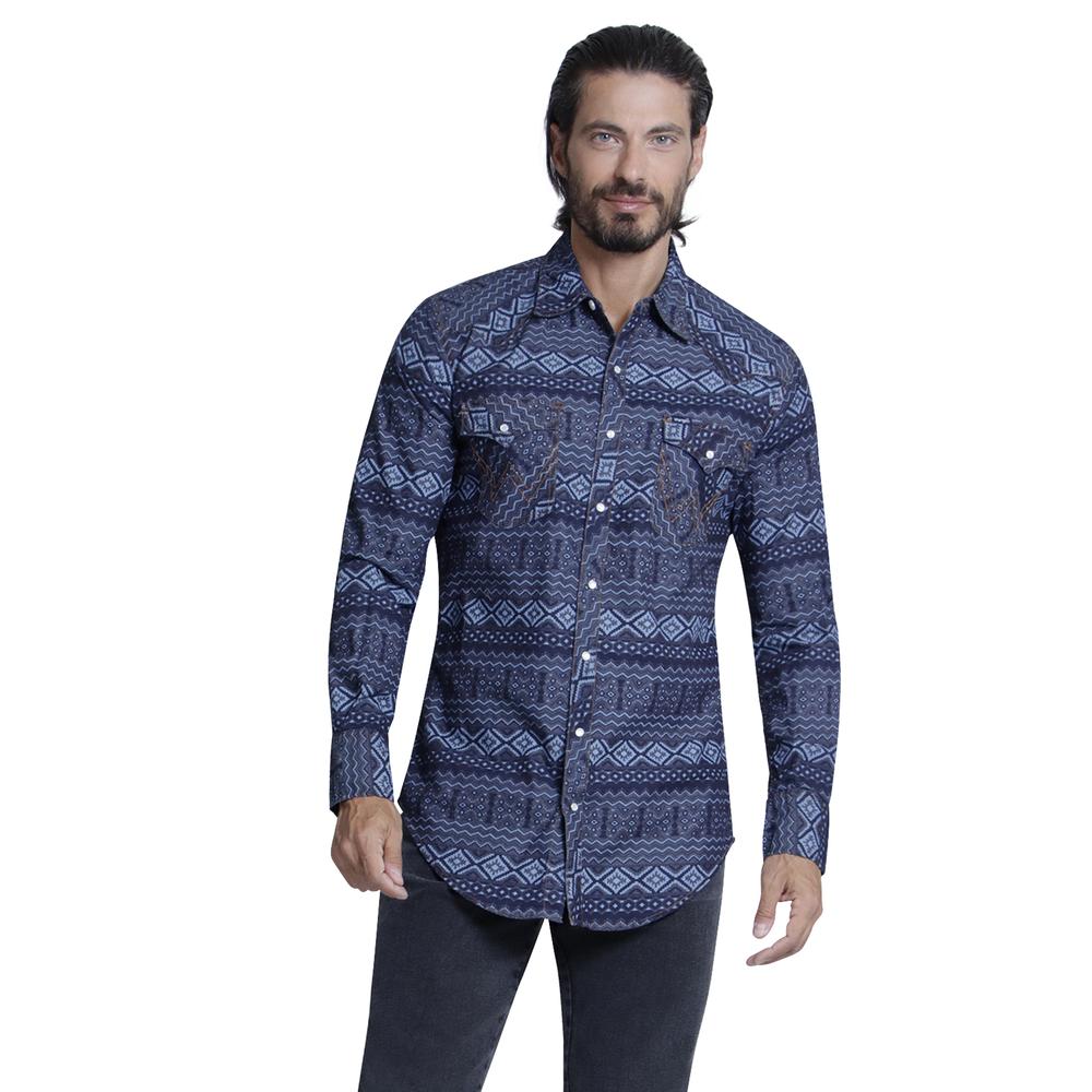 Foto 2 pulgar | Camisa Vaquera Wrangler Regular Fit Manga Larga 948 color Azul para Hombre