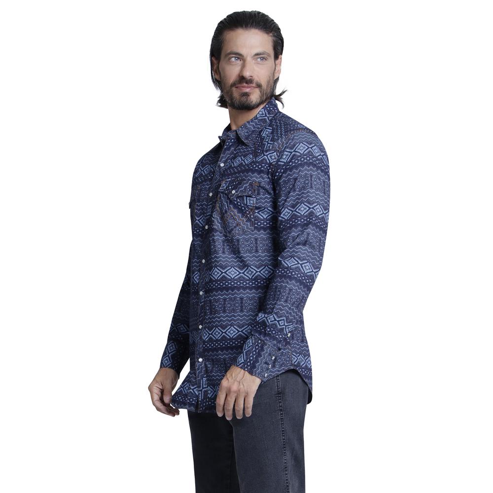 Foto 3 pulgar | Camisa Vaquera Wrangler Regular Fit Manga Larga 948 color Azul para Hombre