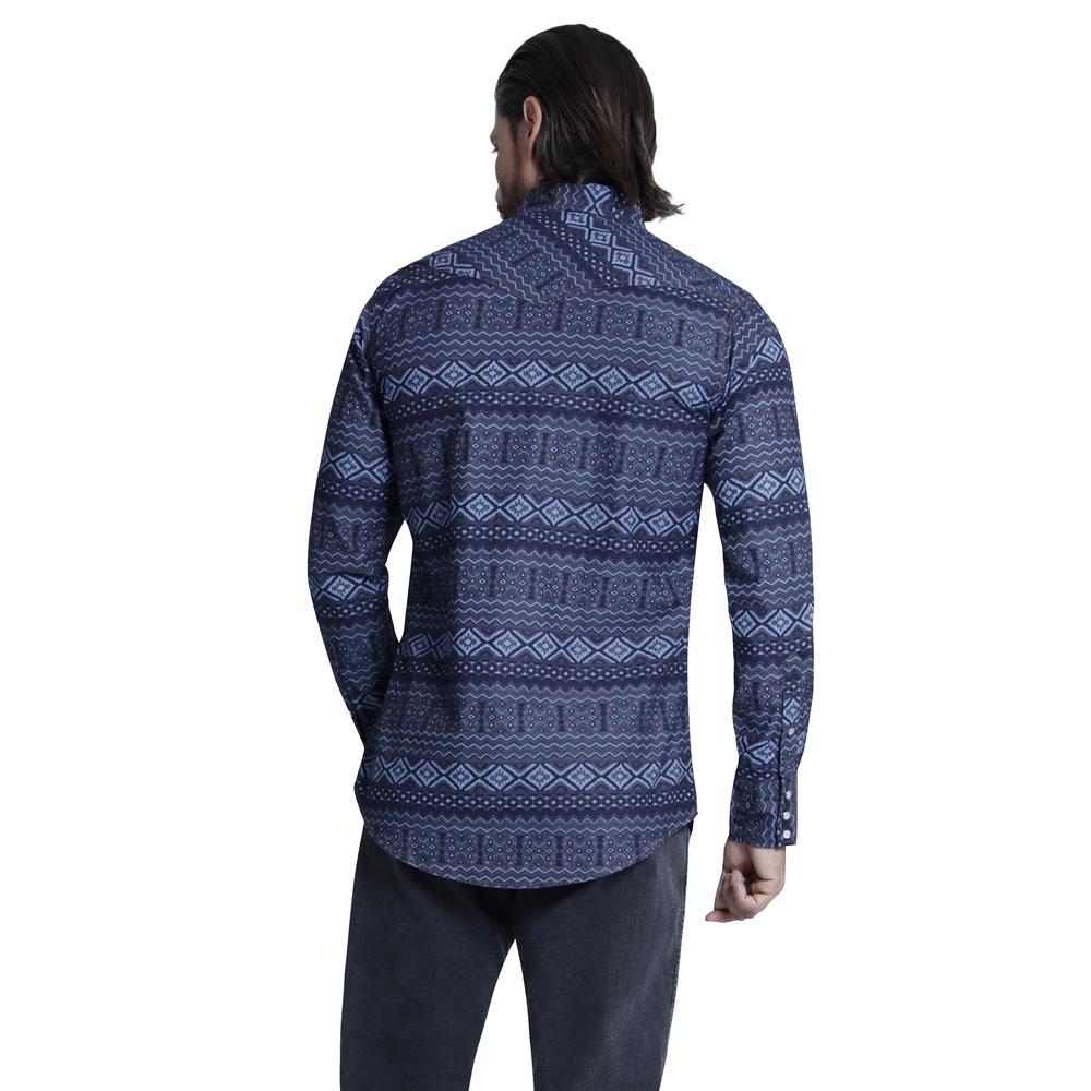 Foto 4 pulgar | Camisa Vaquera Wrangler Regular Fit Manga Larga 948 color Azul para Hombre