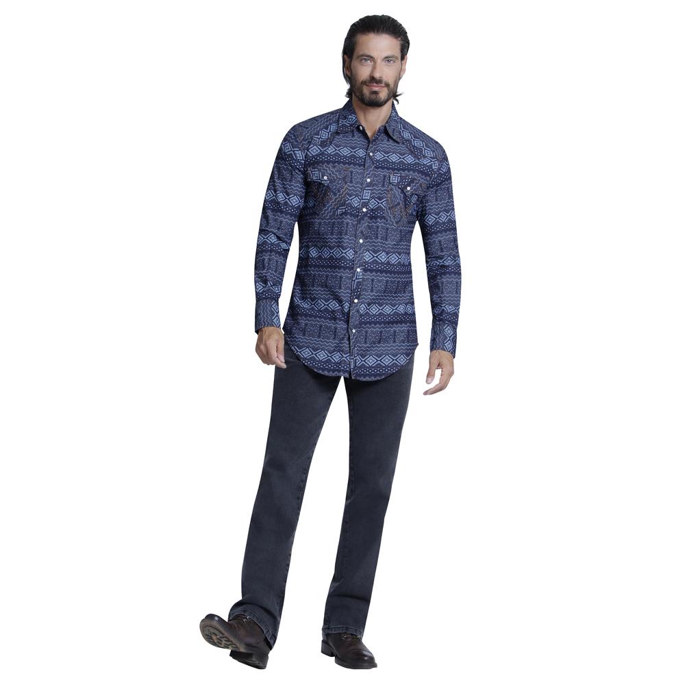 Foto 5 pulgar | Camisa Vaquera Wrangler Regular Fit Manga Larga 948 color Azul para Hombre