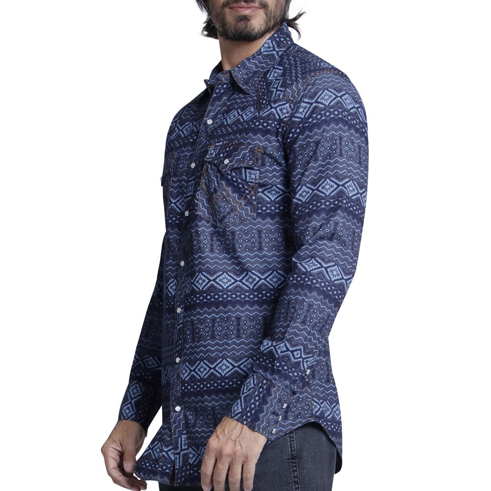 Foto 6 pulgar | Camisa Vaquera Wrangler Regular Fit Manga Larga 948 color Azul para Hombre