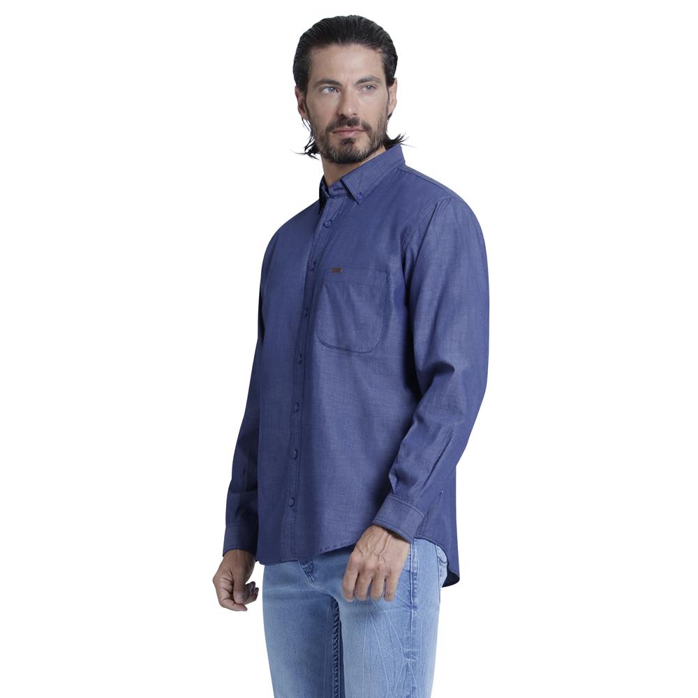 Foto 2 | Camisa Casual Lee Regular Fit Manga Larga 311 color Azul para Hombre