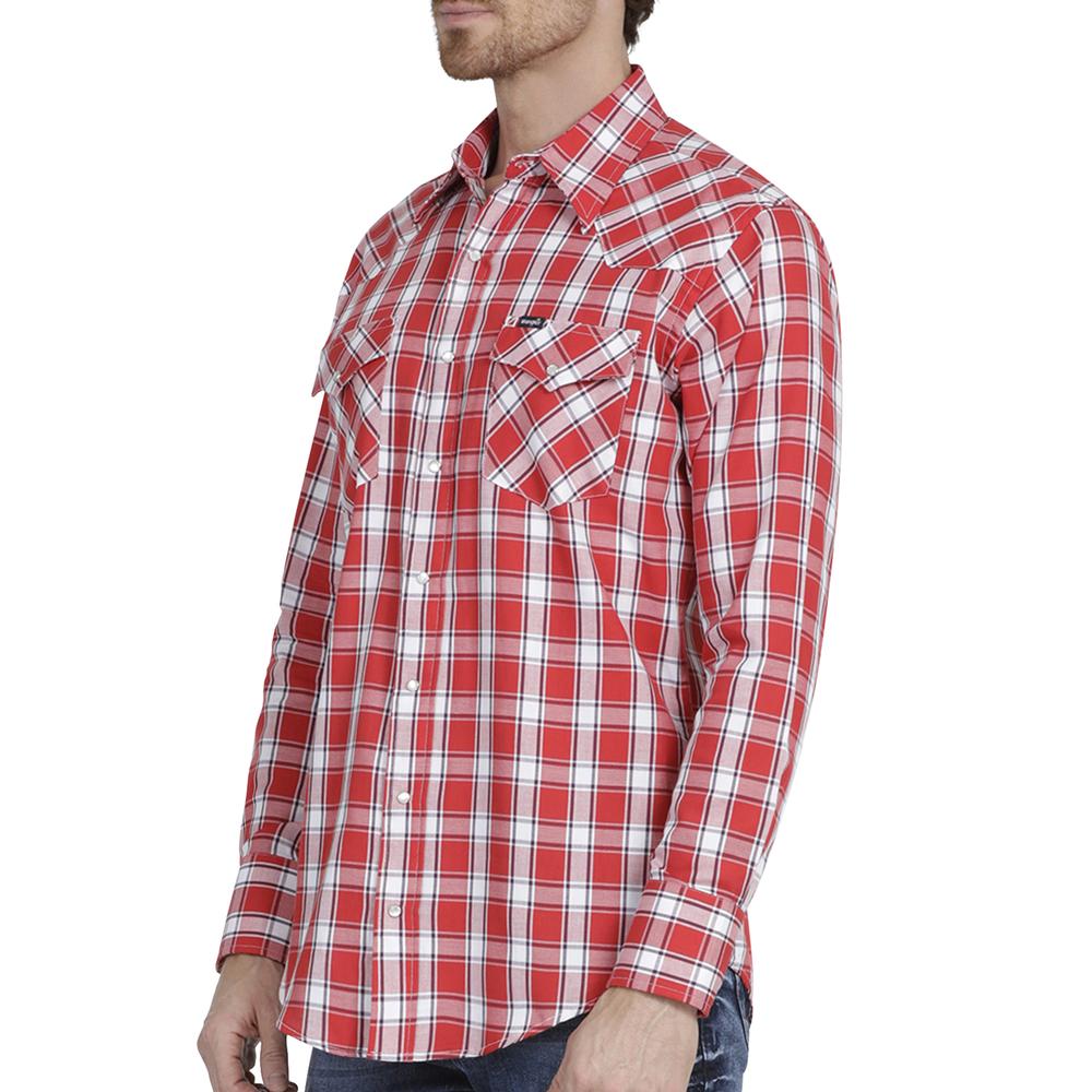 Foto 6 pulgar | Camisa Vaquera Wrangler Regular Fit Manga Larga 927 color Rojo para Hombre