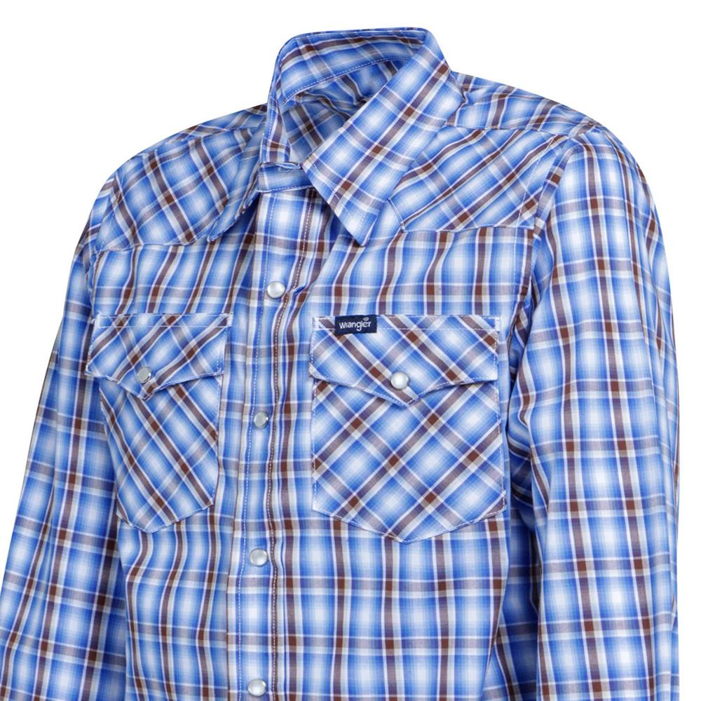 Foto 4 | Camisa Vaquera Wrangler Slim Fit Manga Larga 983 color Azul para Niño