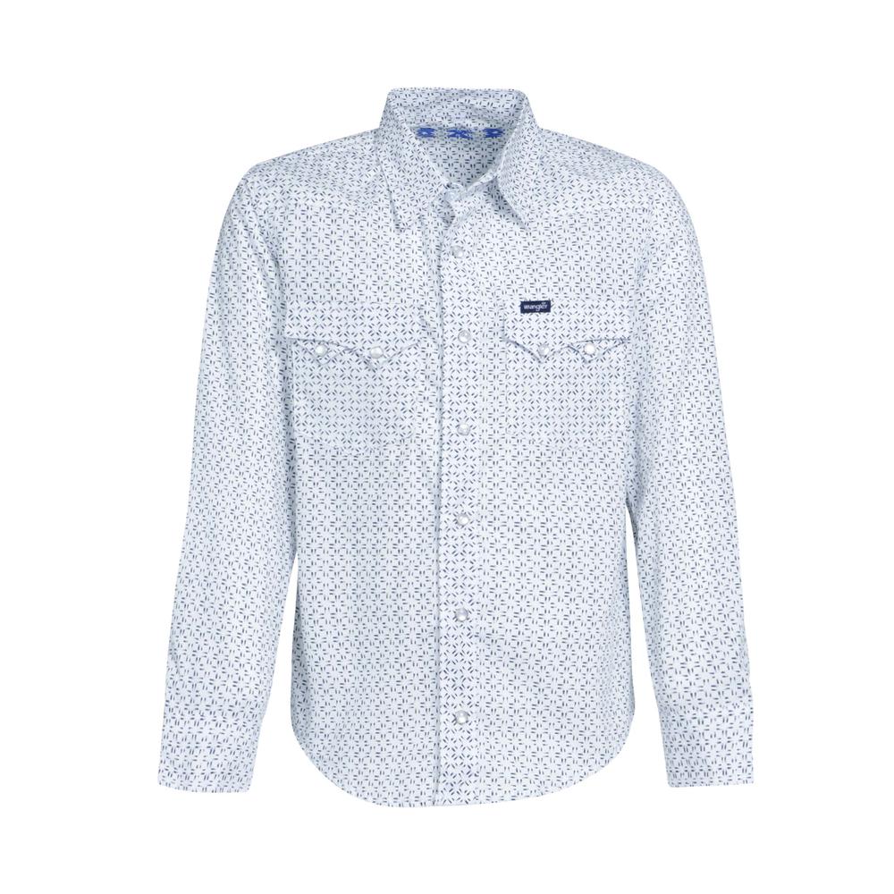 Camisa Vaquera para Niño Wrangler Slim Fit Manga Larga 974 color Blanco