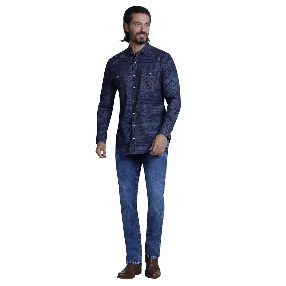 Foto 5 pulgar | Camisa Vaquera para Hombre Wrangler Regular Fit Manga Larga 941 color Azul