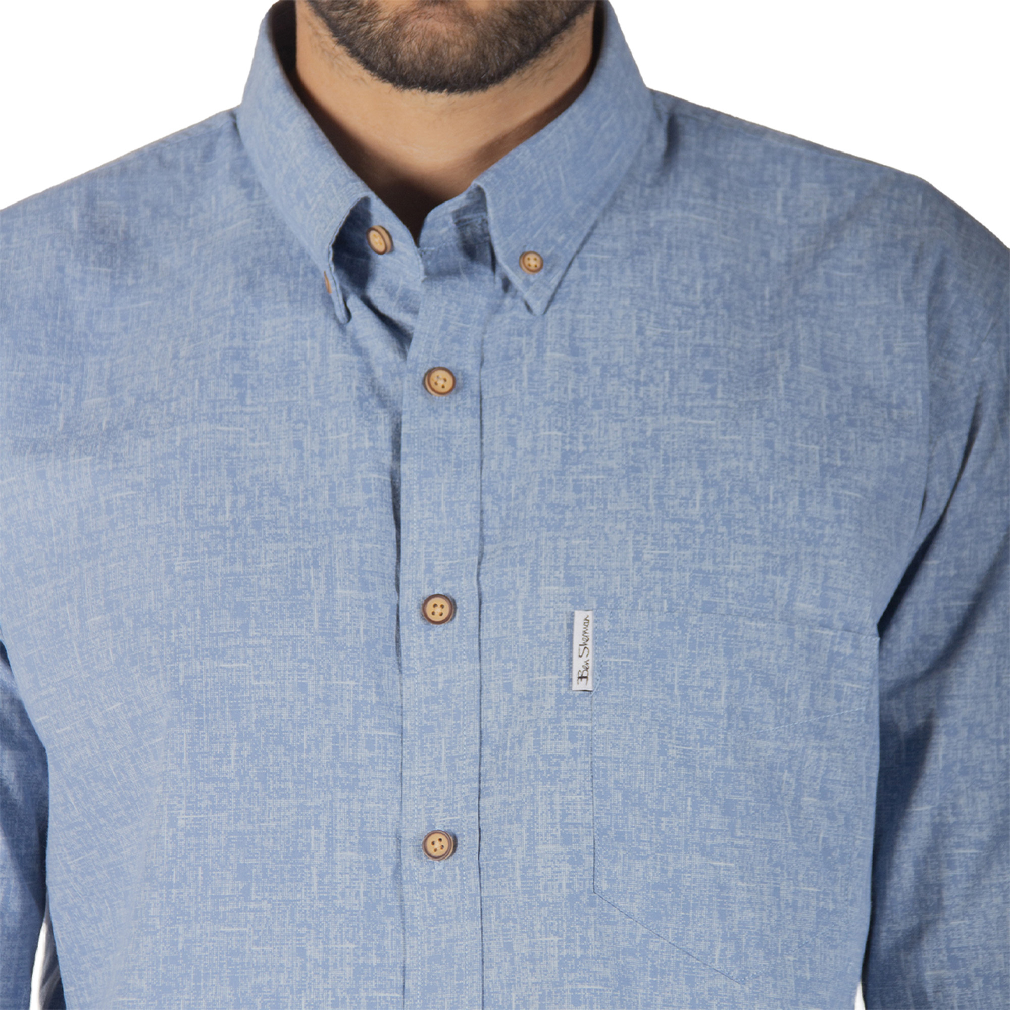 Foto 4 pulgar | Camisa de Manga Larga Ben Sherman Chambray