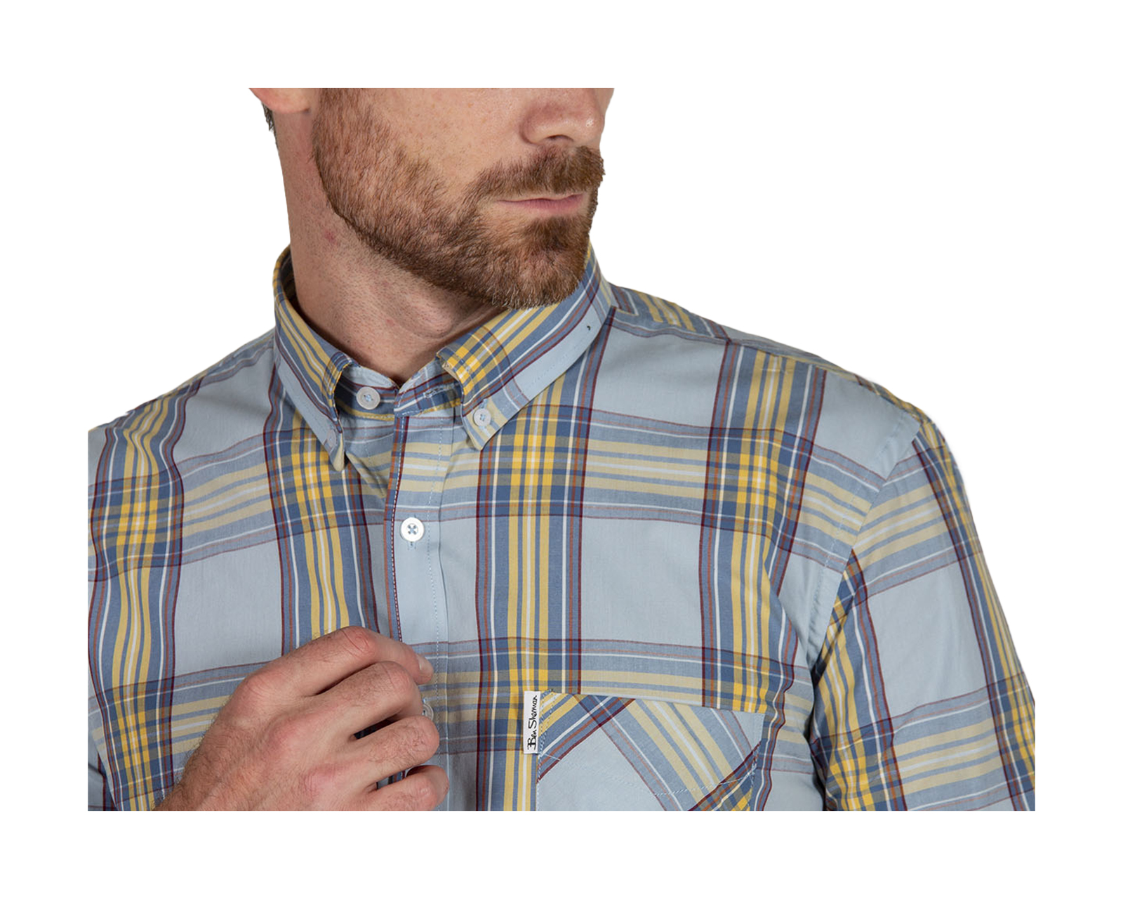 Foto 4 pulgar | Camisa para Hombre Oxford Cuadros Azul