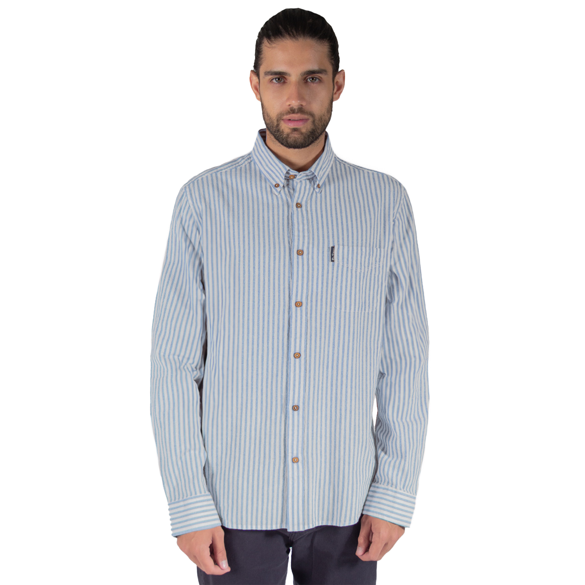 Camisa Casual Rayas  para Hombre Oxford Manga Larga