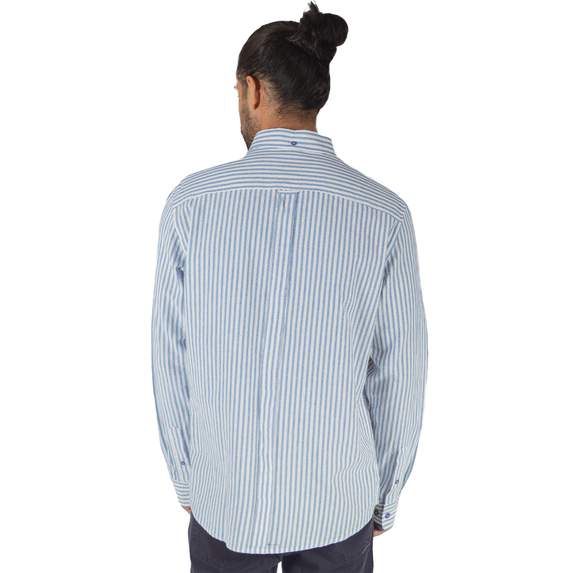 Foto 2 | Camisa Casual Rayas  para Hombre Oxford Manga Larga