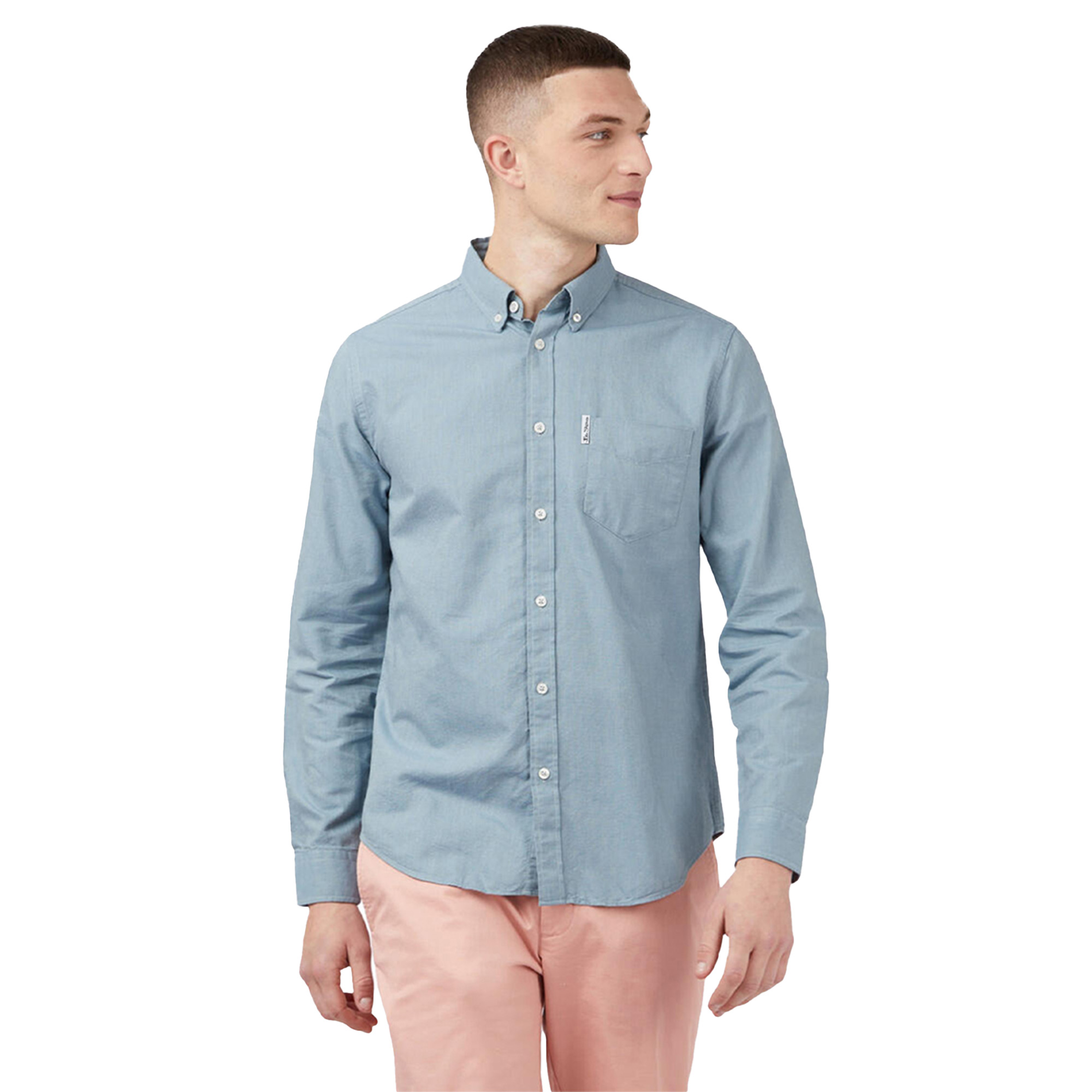 Camisa Casual Oxford Ben Sherman Manga Larga Azul