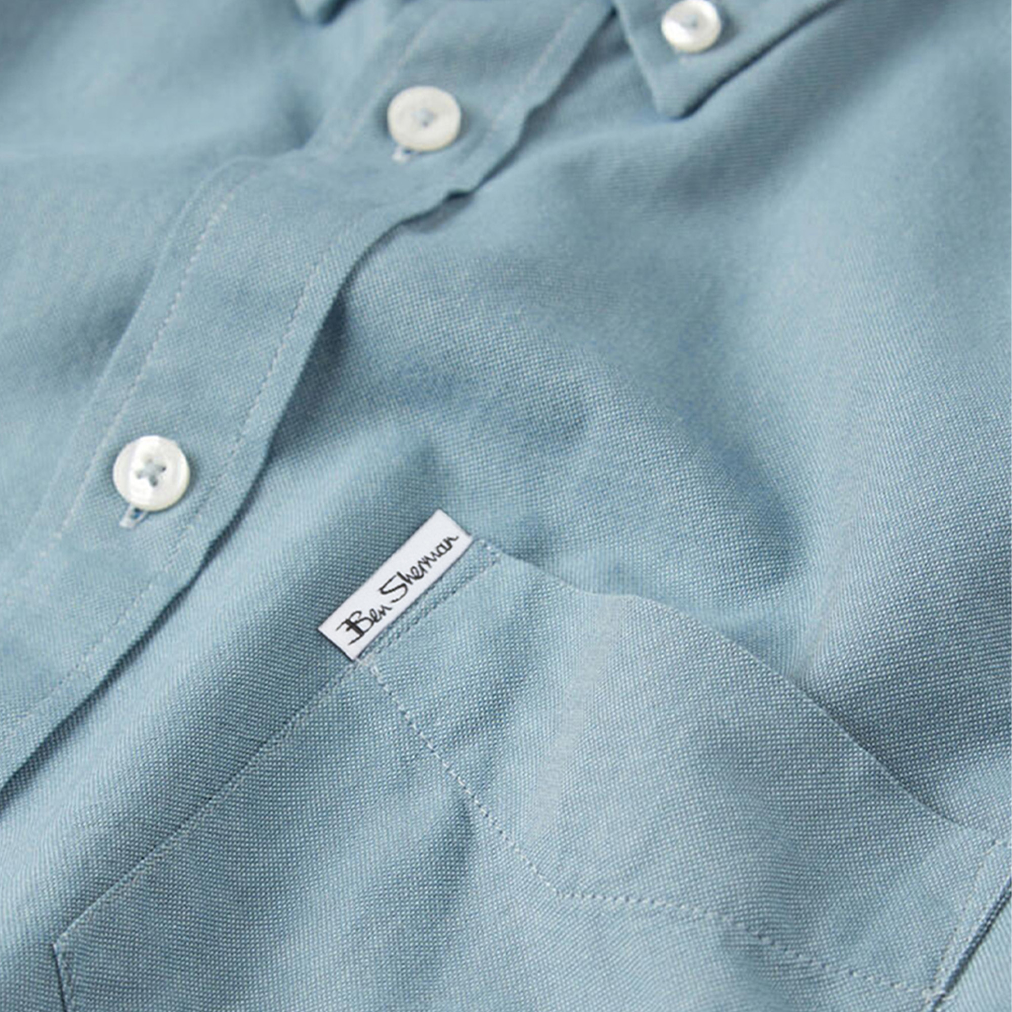 Foto 3 | Camisa Casual Oxford Ben Sherman Manga Larga Azul