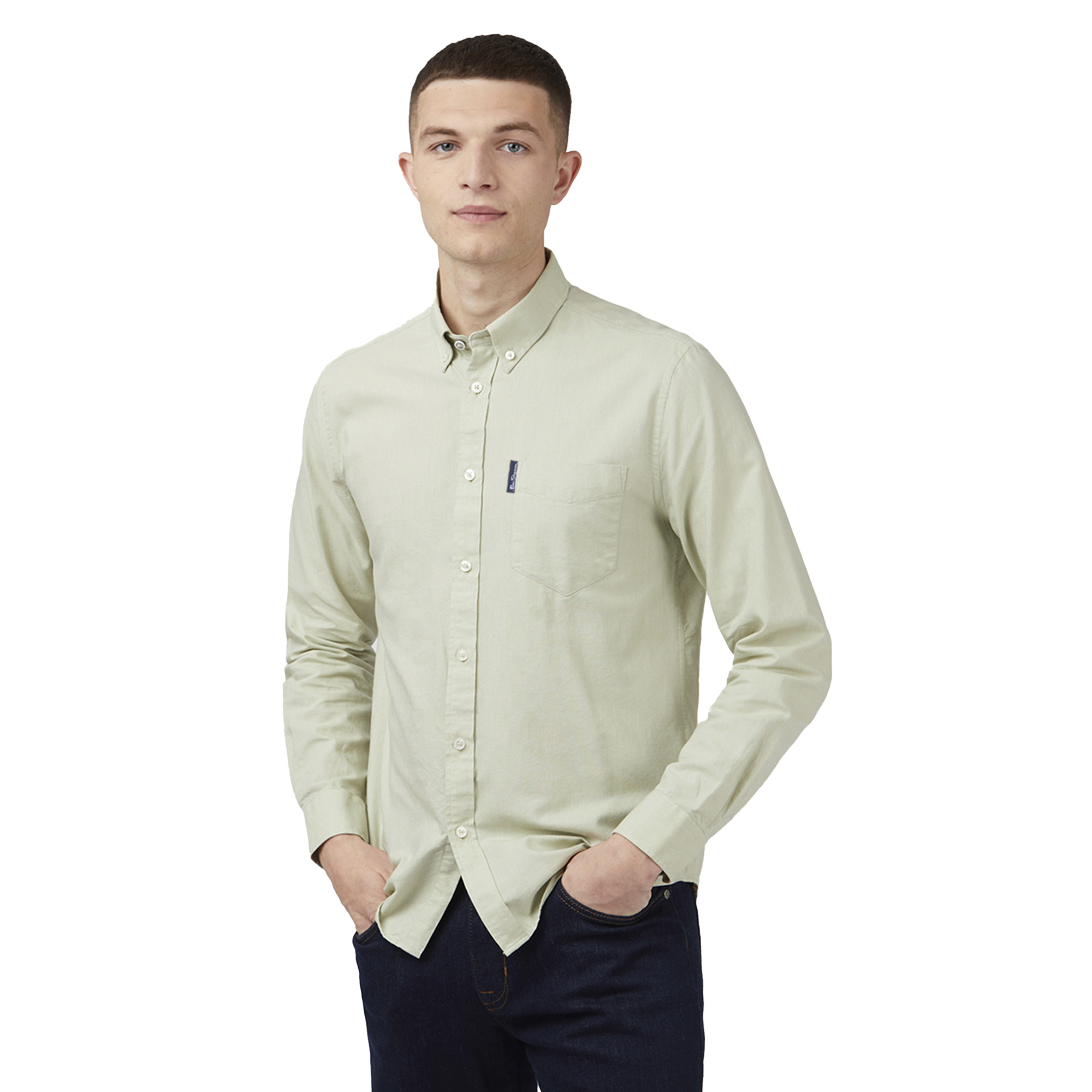 Camisa Casual Oxford Ben Sherman Manga Larga Verde