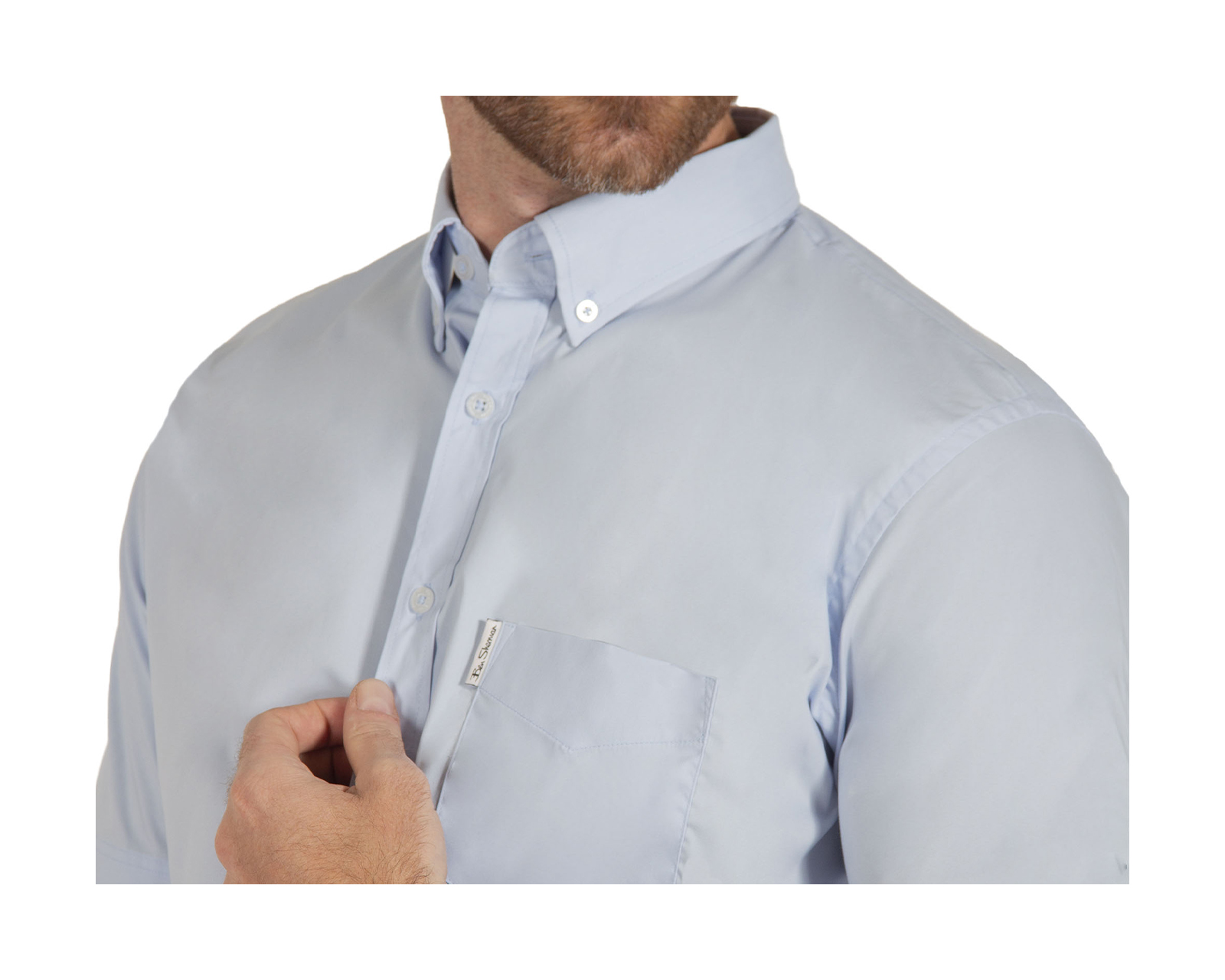 Foto 5 pulgar | Camisa Casual Oxford Ben Sherman Manga Corta Azul