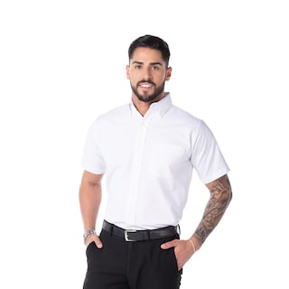 Foto 1 | Camisa Oxford Blanca 75% Algodón Y 25% Poliéster para Caballero