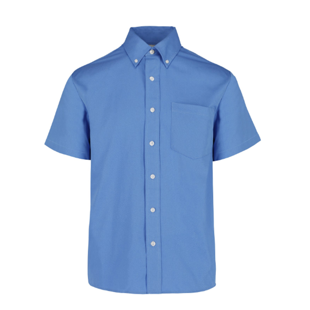 Camisa De Gabardina Azul Francia Manga Corta 50% Algodón Y 50% Poliéster para Caballero