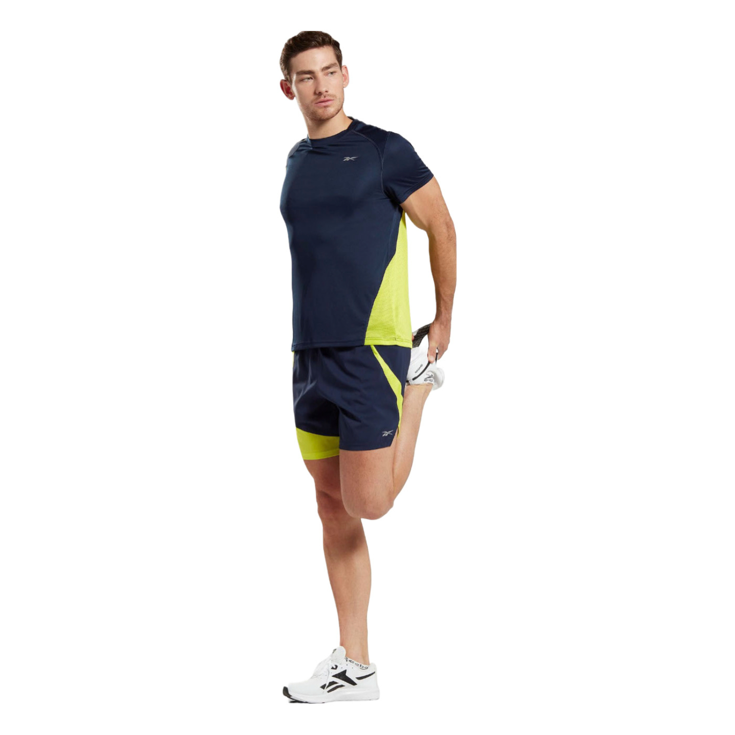 Foto 4 pulgar | Playera Reebok Speedwick Amarillo con Azul para Hombre