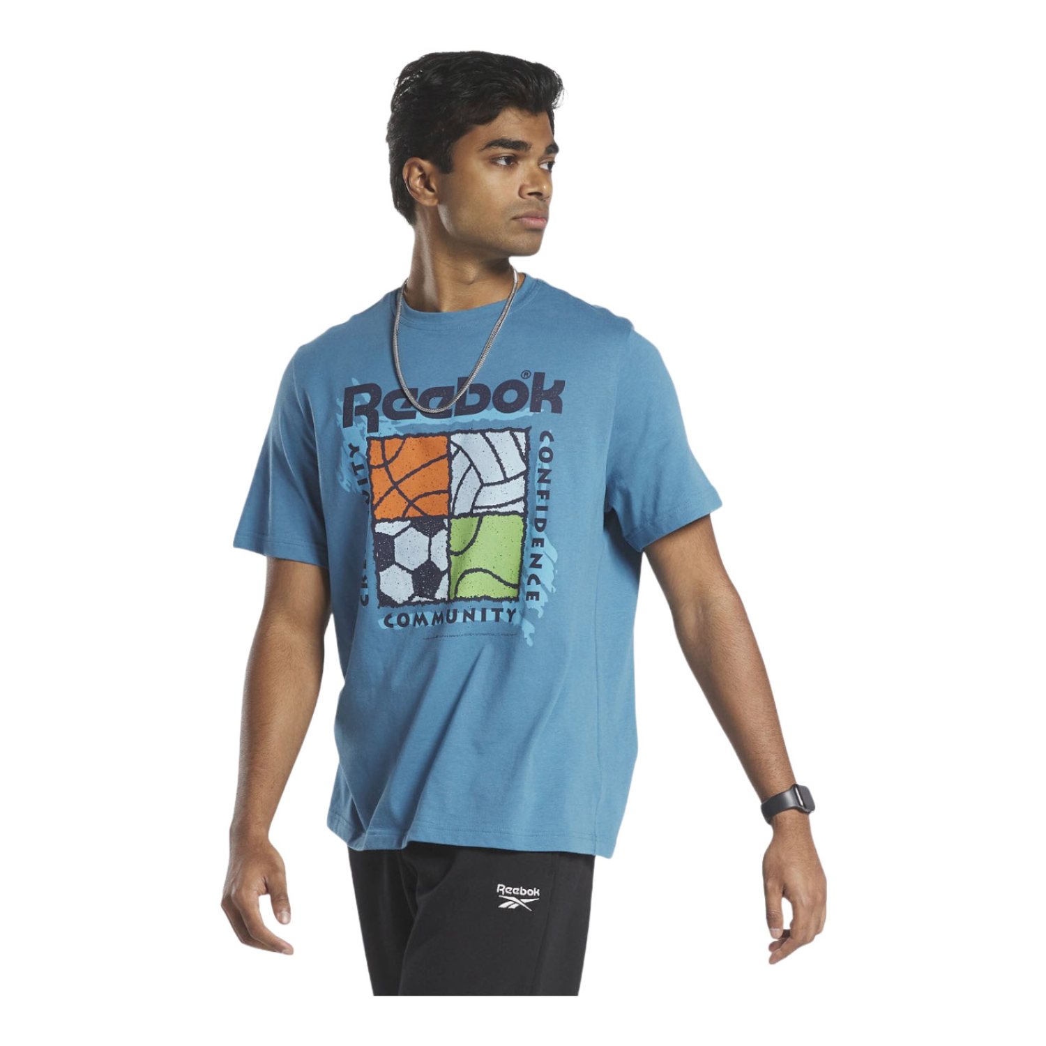 Foto 4 pulgar | Playera Reebok Graphic Series Azul Hs4888 Unisex