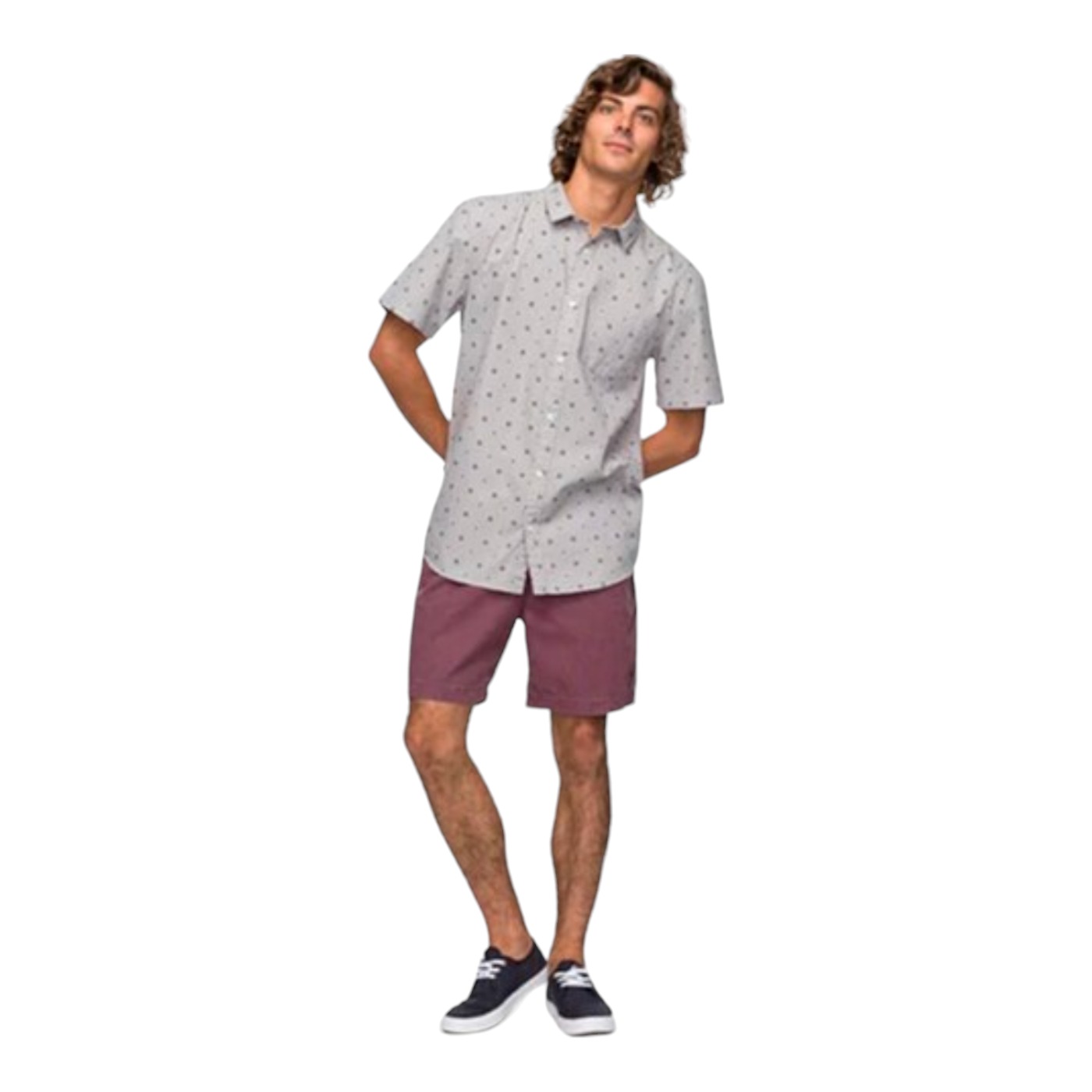 Foto 2 pulgar | Camisa Quiksilver Kamanoa Ss Morada para Hombre