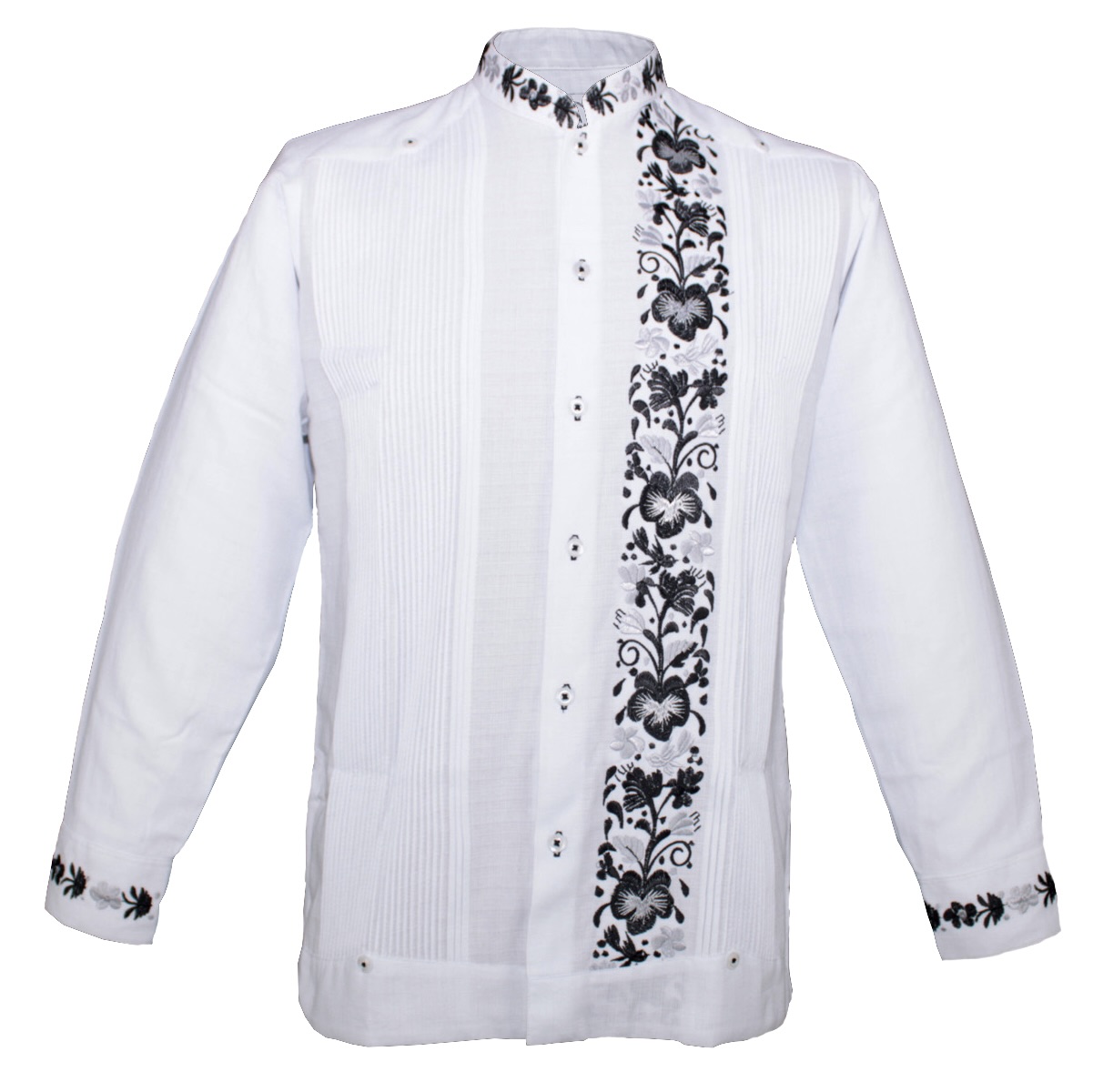 Guayabera Yucateca Bordada Colibrí Manga Larga