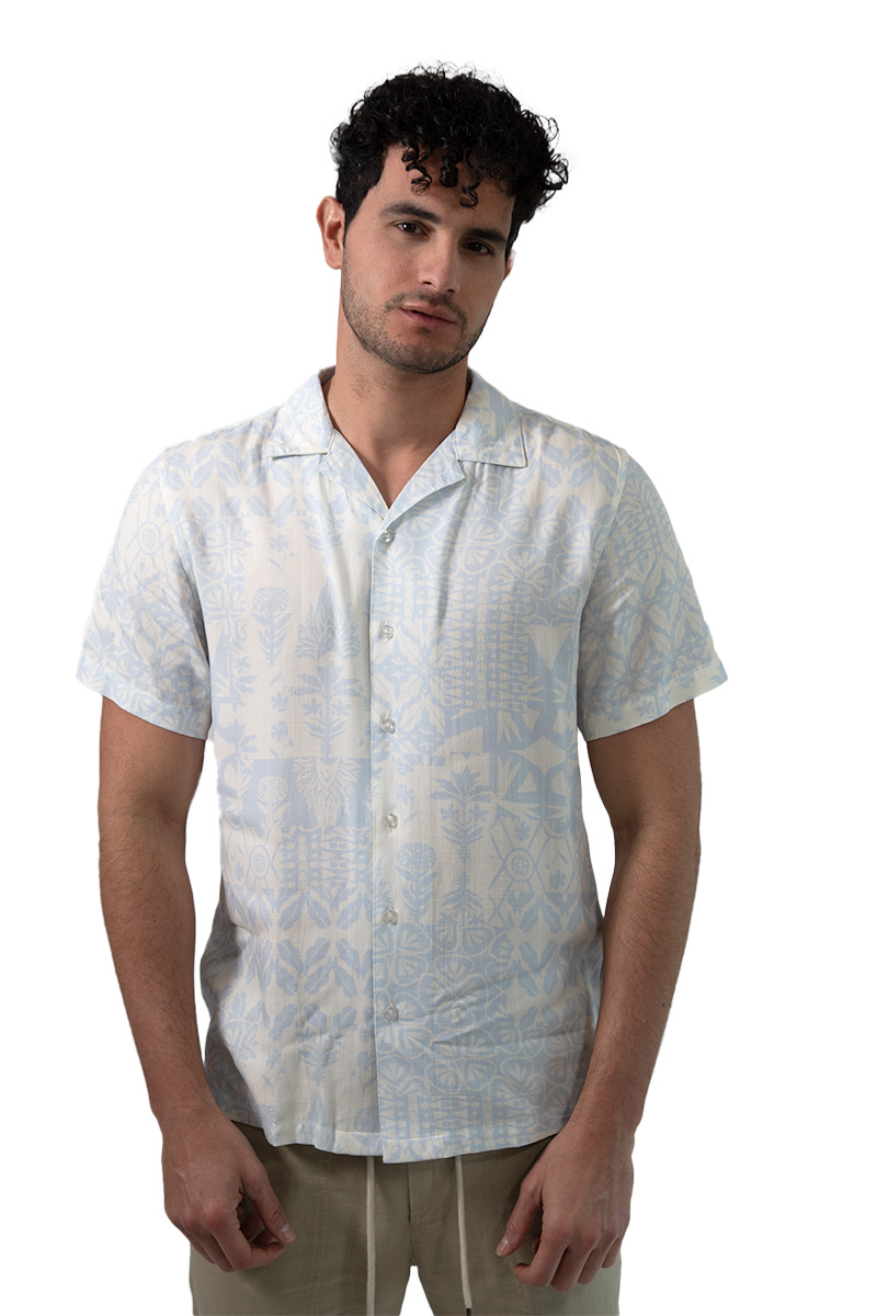 Foto 3 pulgar | Camisa Comfort Fit Generra Estampado Floral Azul