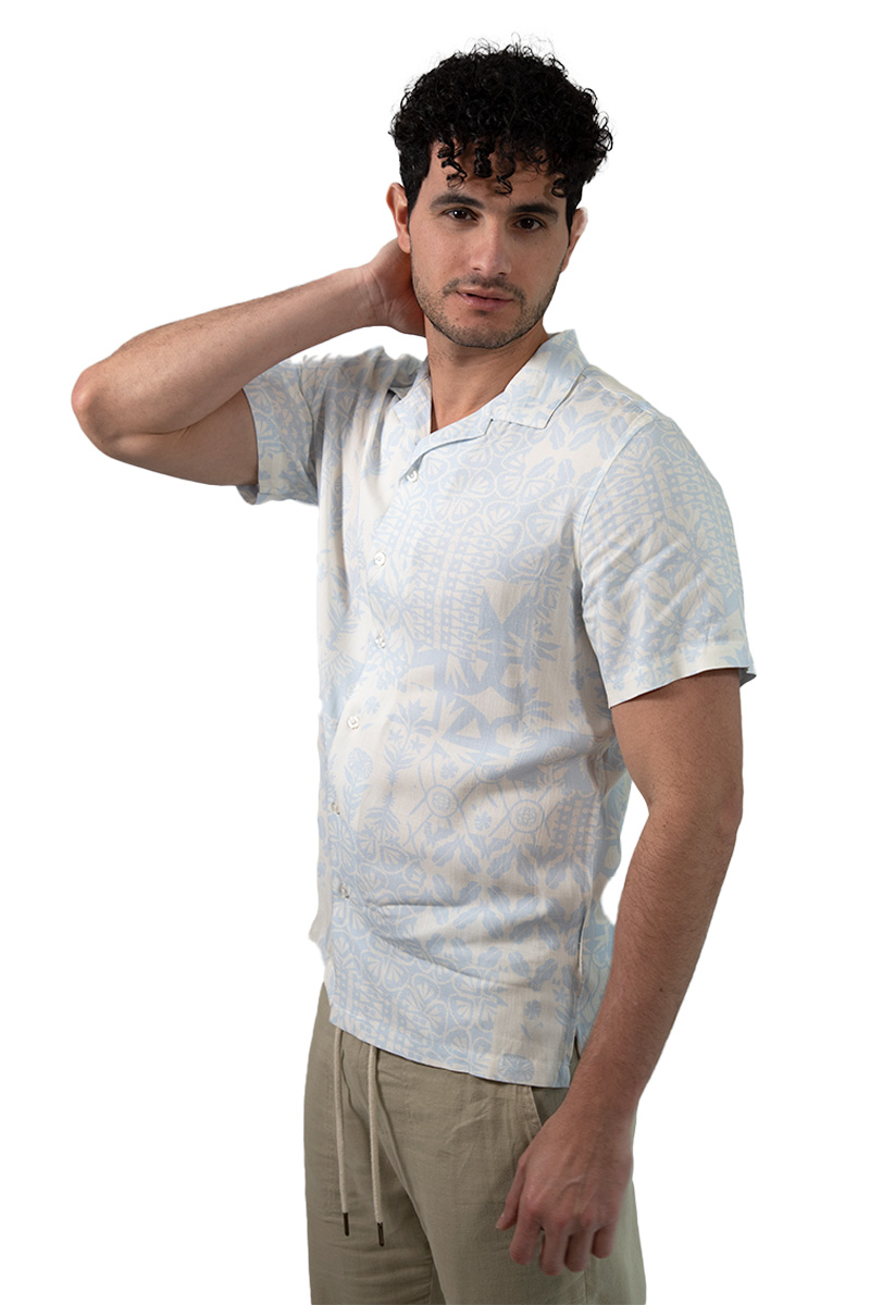 Foto 4 pulgar | Camisa Comfort Fit Generra Estampado Floral Azul