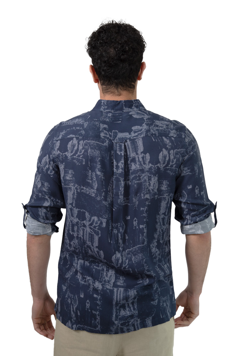 Foto 4 pulgar | Camisa Comfort Fit Generra Azul Estampada