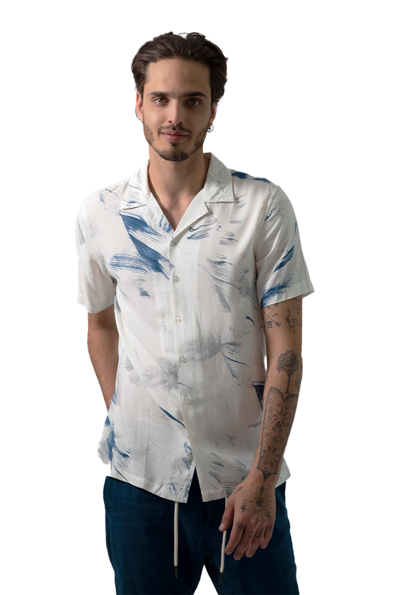 Foto 3 pulgar | Camisa Confort Fit Con Estampado Abstracto