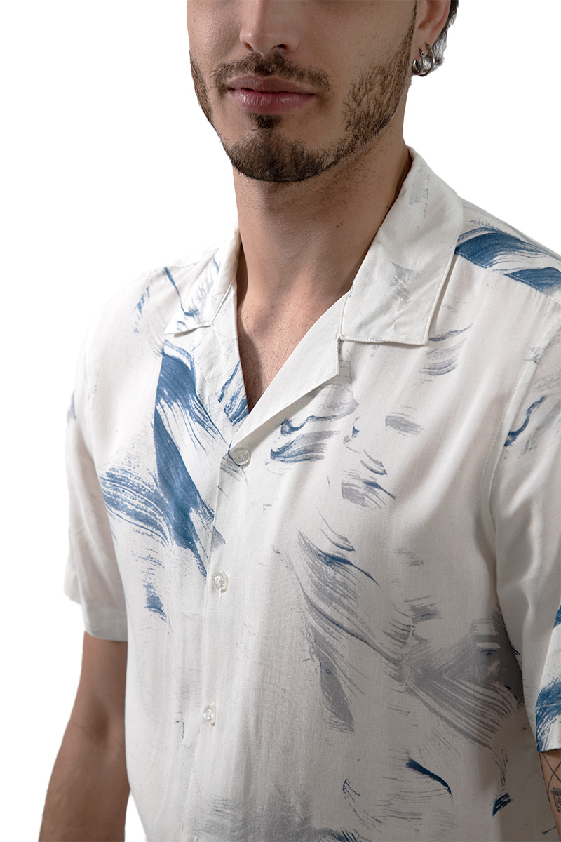 Foto 6 pulgar | Camisa Confort Fit Con Estampado Abstracto