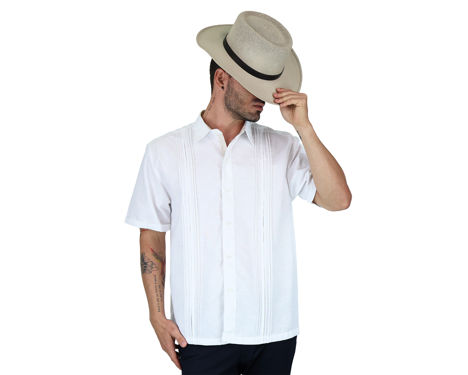 Foto 3 pulgar | Camisa Tipo Guayabera Rams Cottons Digan Blanca Corte Regular y Apariencia de Lino para Hombre