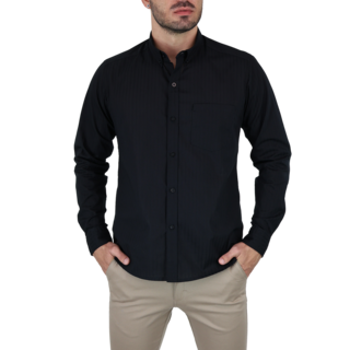 Foto 1 | Camisa De Manga Larga Para Hombre Marca Rams Cottons Modelo Dolby Color Negro Con Rayas 100% Algodón
