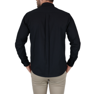 Foto 2 | Camisa De Manga Larga Para Hombre Marca Rams Cottons Modelo Dolby Color Negro Con Rayas 100% Algodón