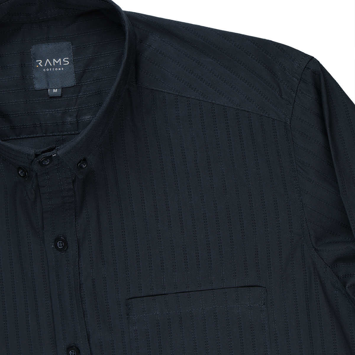Foto 4 pulgar | Camisa De Manga Larga Para Hombre Marca Rams Cottons Modelo Dolby Color Negro Con Rayas 100% Algodón