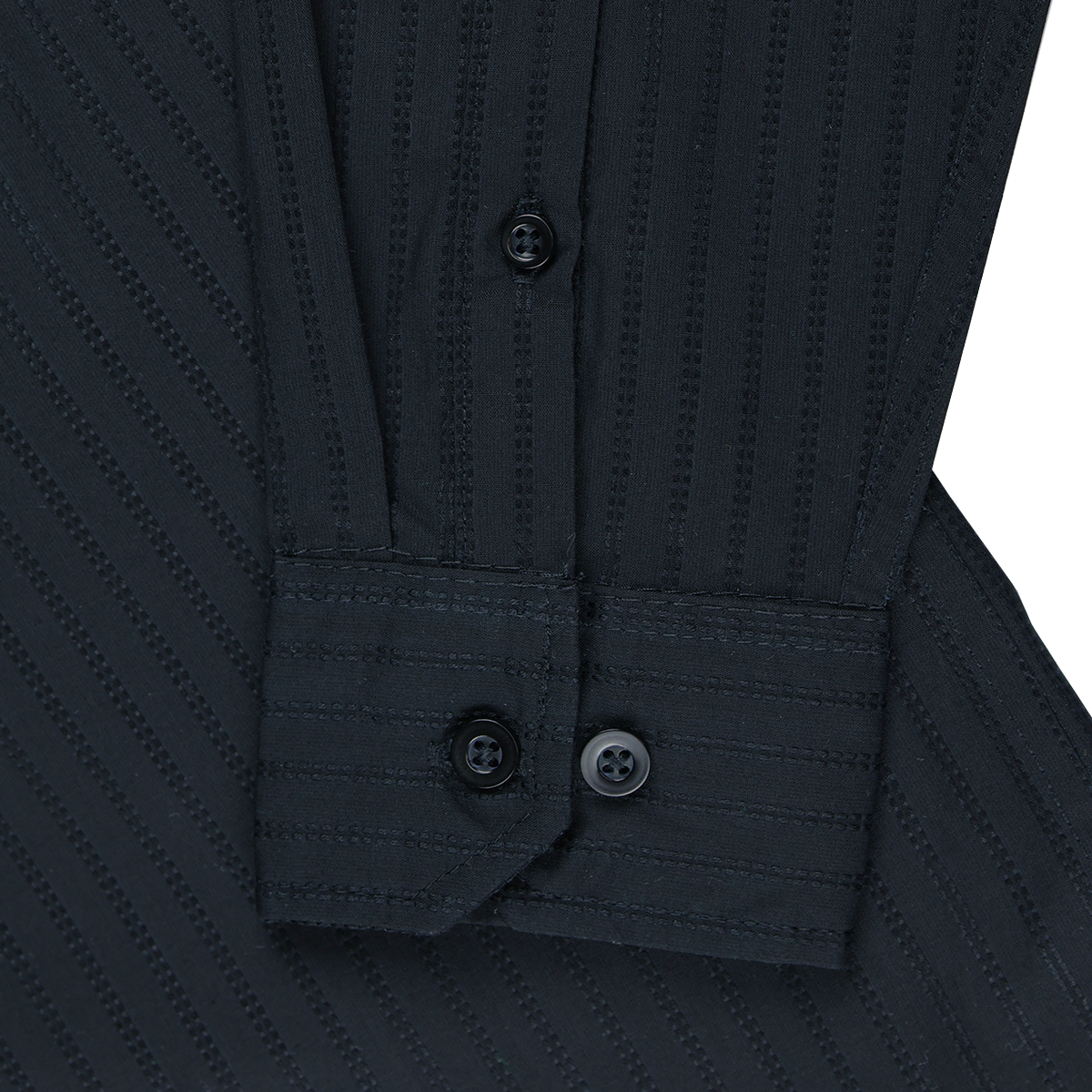 Foto 4 | Camisa De Manga Larga Para Hombre Marca Rams Cottons Modelo Dolby Color Negro Con Rayas 100% Algodón